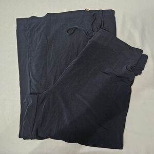 Jones New York Y2k Navy Stretch Gaucho Flare Leg Cropped Pants Size Large!